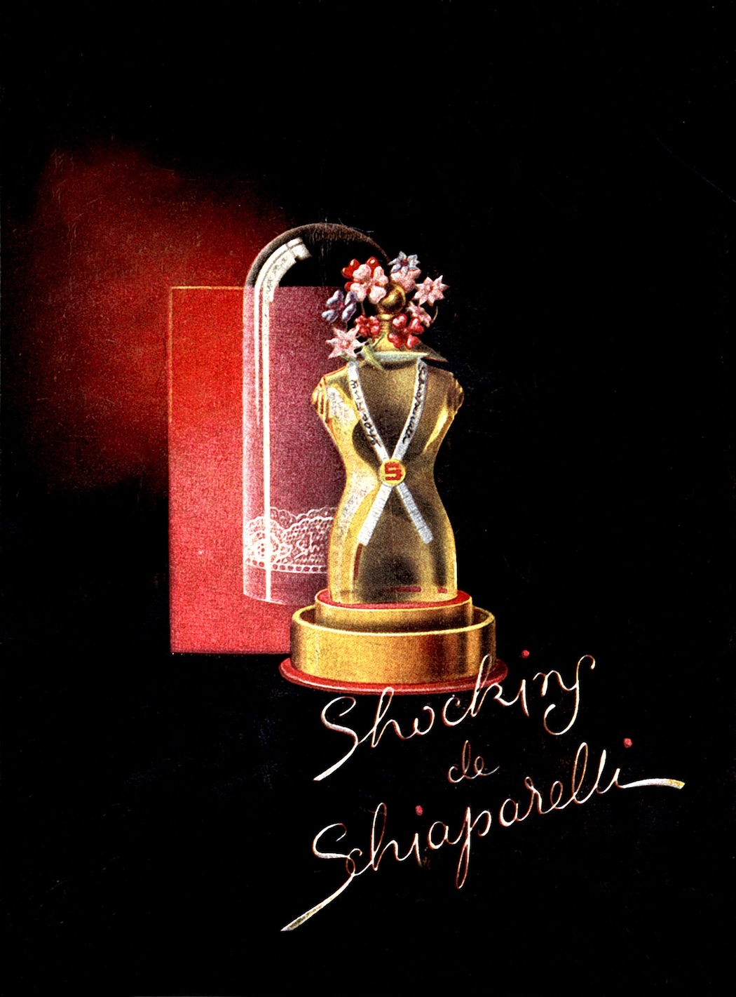 Advert for Schiaparelli's Shocking perfume, 1943. Photo by Apic/Bridgeman via Getty Images